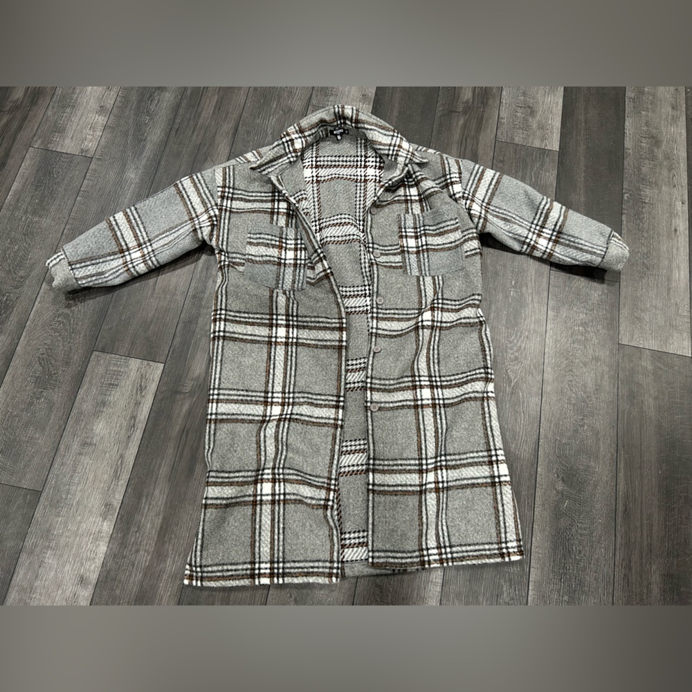 Missguided Plus Plaid Wool Coat